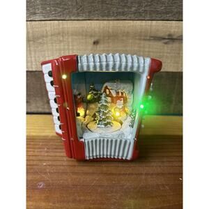 Animated Christmas Music Box Accordion Lights & Music Santa